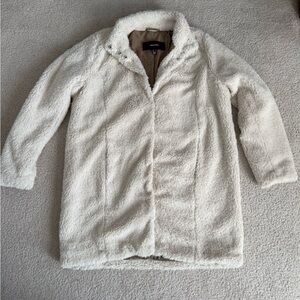 Women's Cream Faux Fur Coat